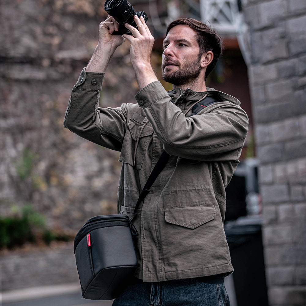 shooting with the OneMo 2 Backpack shoulder bag