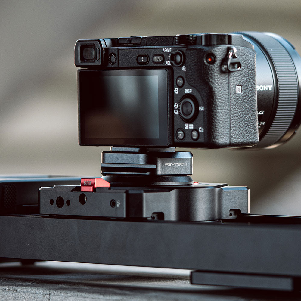 Arca-Type Quick Release Clamp & Plate：snaplock plate adapter attach to slider display