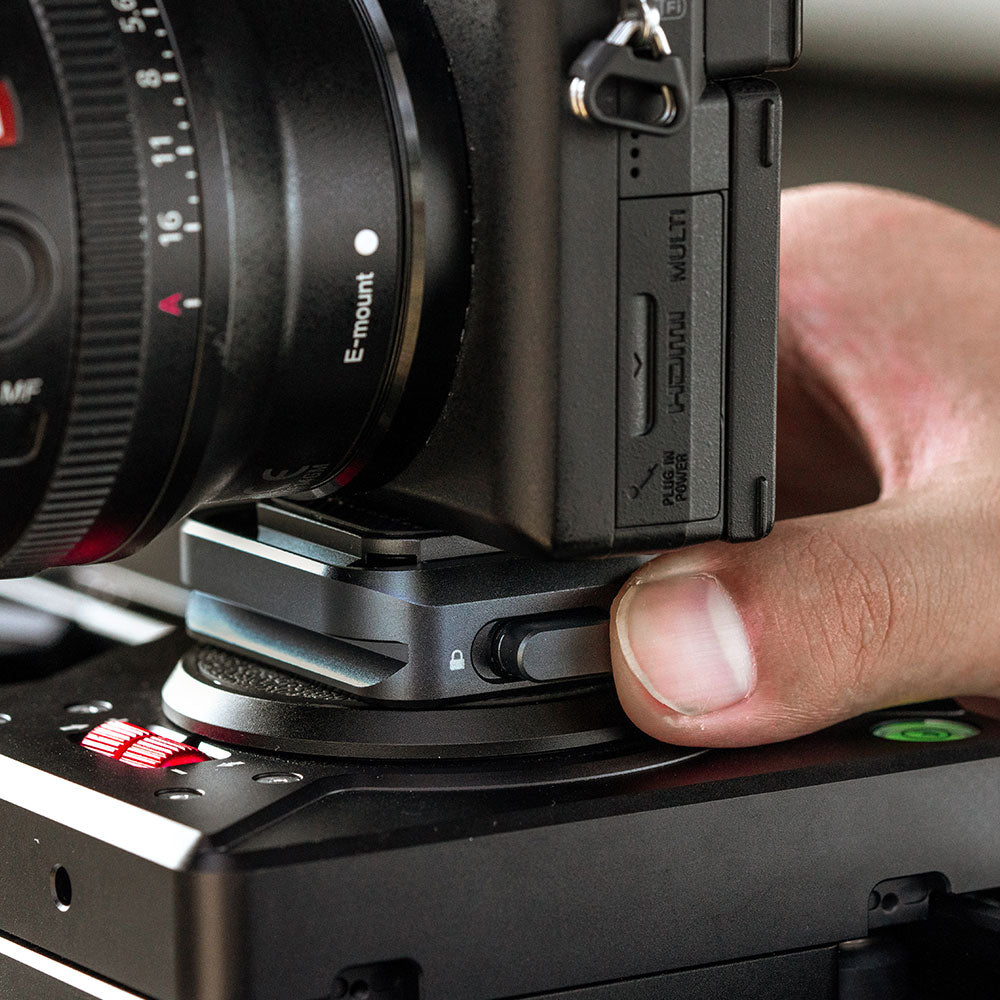 Arca-Type Quick Release Clamp & Plate：snaplock plate adapter securely lock display